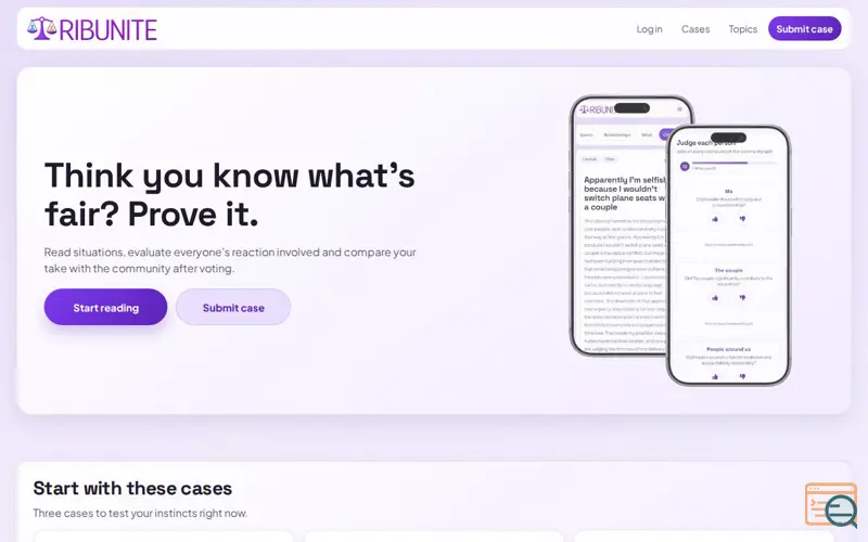 Screenshot of Tribunite, a launch using Clickio