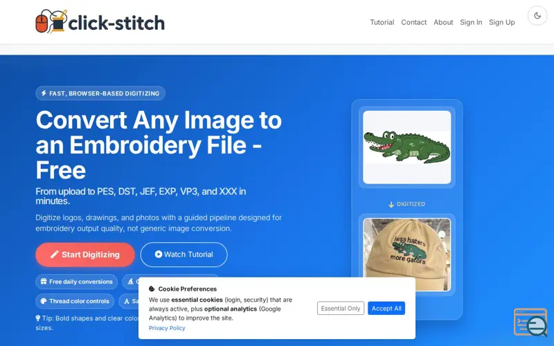 Screenshot of Click Stitch