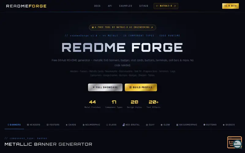 Screenshot of ReadmeForge