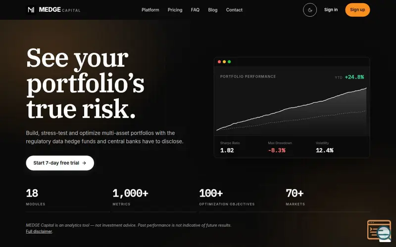 Screenshot of MEDGE Capital