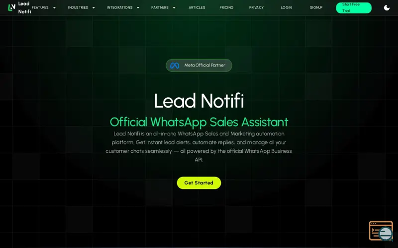 Screenshot of Lead Notifi