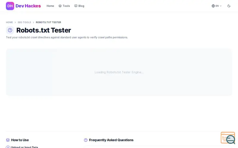 Screenshot of Robots.txt Tester