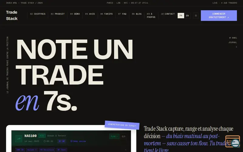 Screenshot of TradeStack