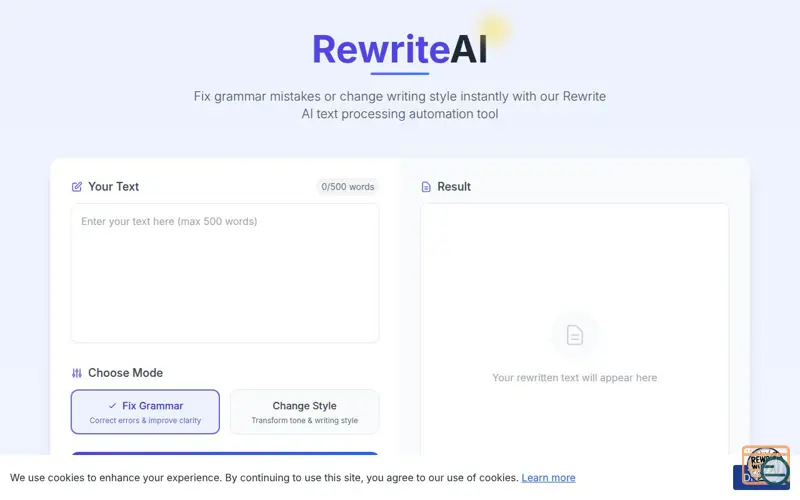 Screenshot of Rewrite AI