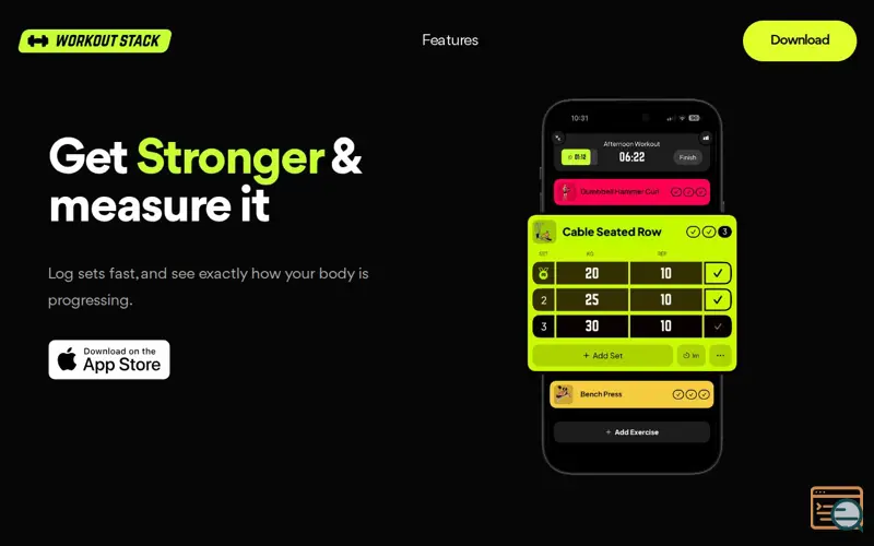 Screenshot of WorkoutStack: Get Stronger & measure it