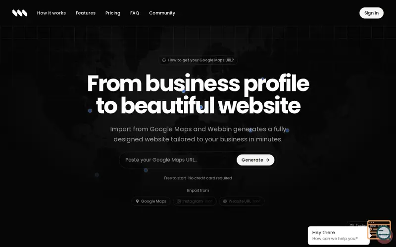 Screenshot of Webbin