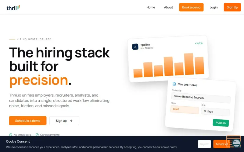 Screenshot of Thrii.io