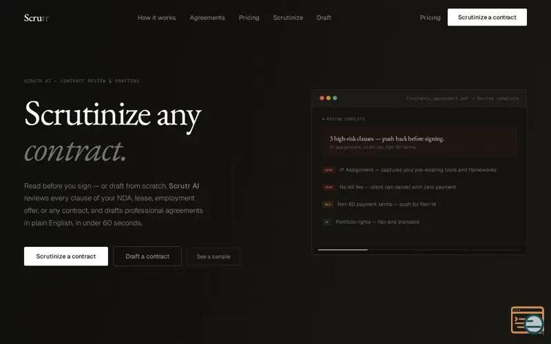 Screenshot of Scrutr AI