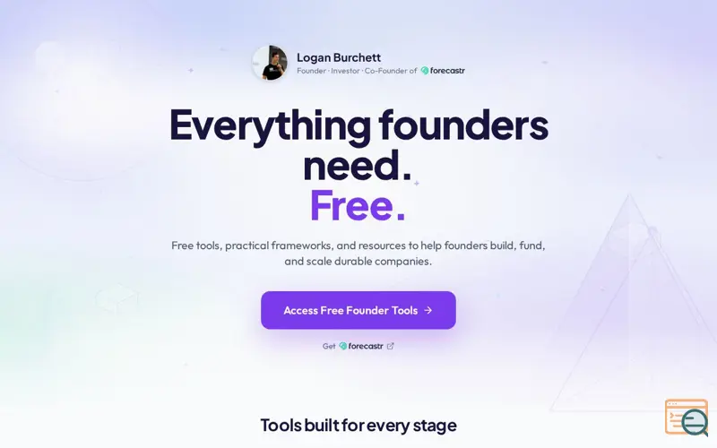 Screenshot of Logan Burchett | Fractional CFO for $1-10M Founders