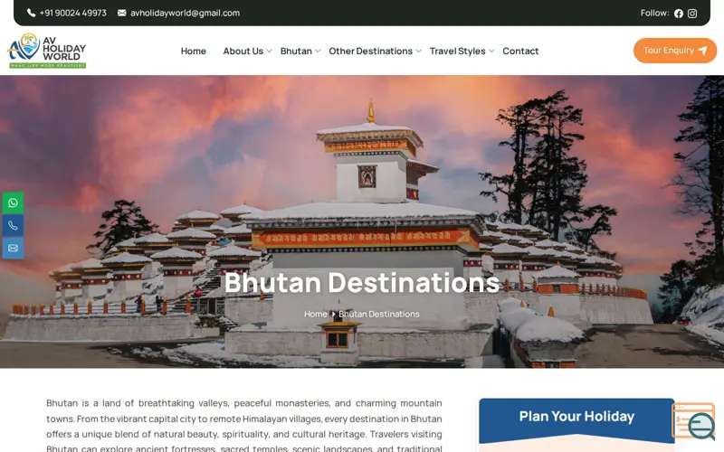Screenshot of Bhutan Destinations