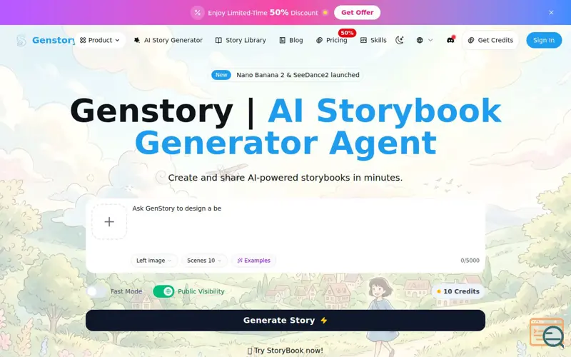 Screenshot of GenStory, a launch using Foundr