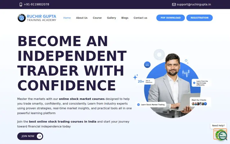 Screenshot of Online Stock Market Courses