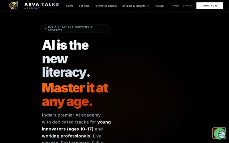 Screenshot of ARVA Talks Academy