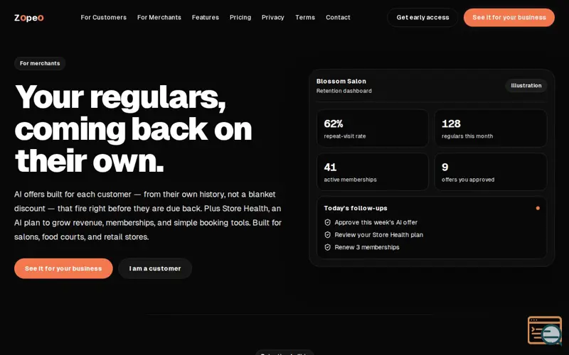 Screenshot of Zopeo