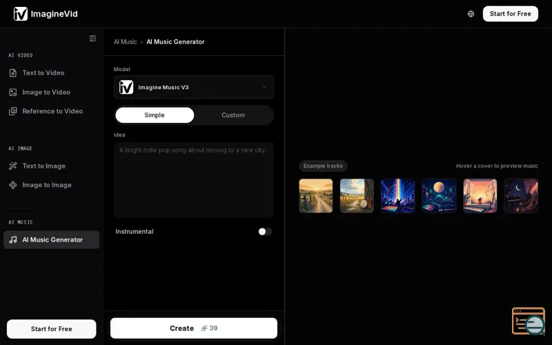 Screenshot of Imaginevid