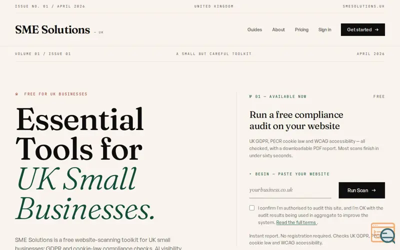 Screenshot of SMESolutions