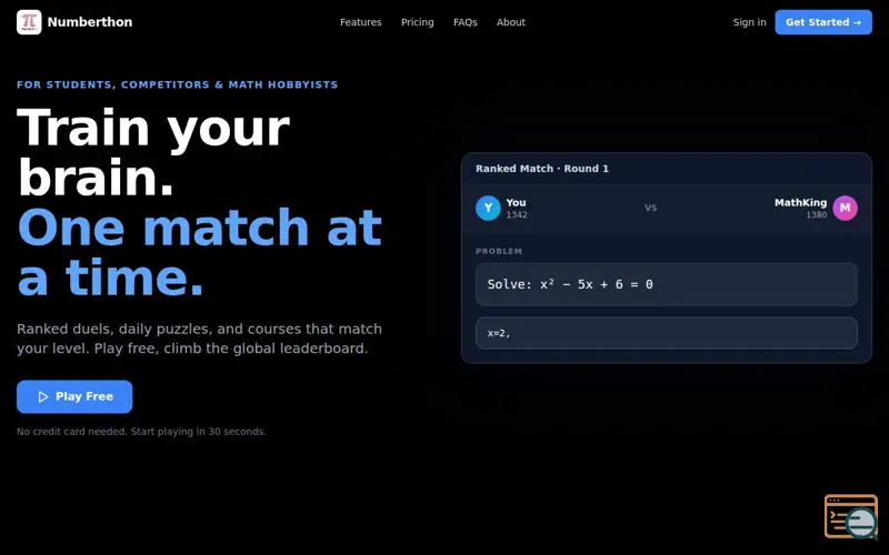 Screenshot of Numberthon