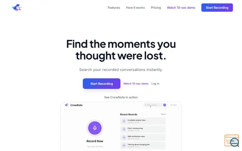 Screenshot of CrowNote