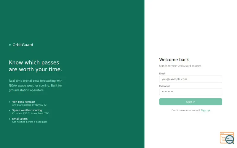 Screenshot of OrbitGuard