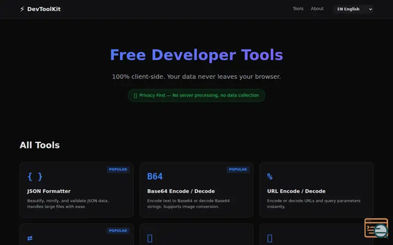 Screenshot of DevToolKit