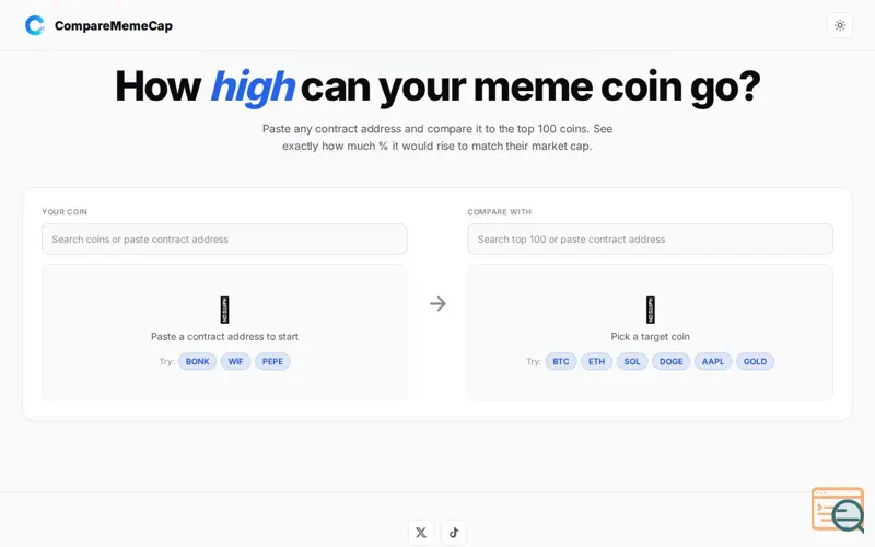 Screenshot of CompareMemeCap