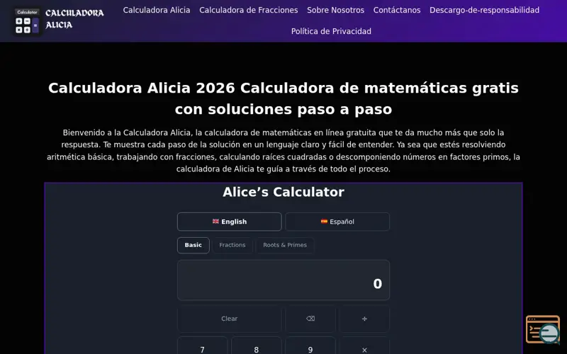 Screenshot of Calculadora Alicia