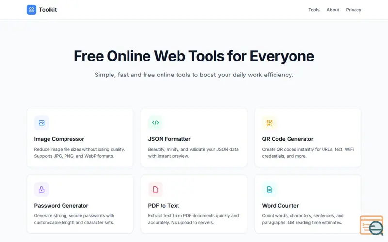 Screenshot of Free Online Web Tools for Everyone