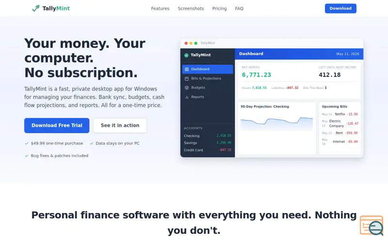 Screenshot of TallyMint