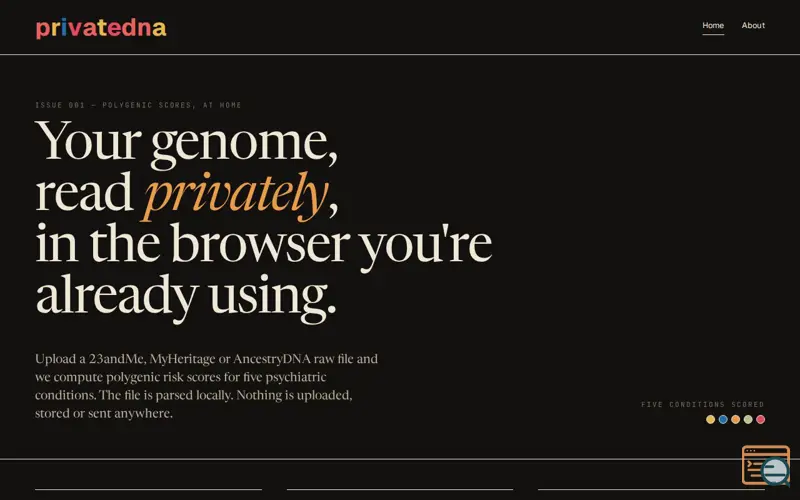 Screenshot of privatedna