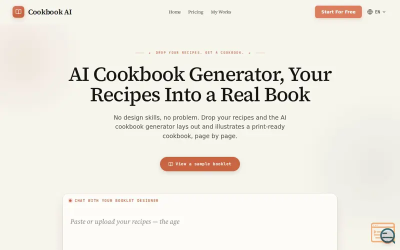 Screenshot of Cookbook AI