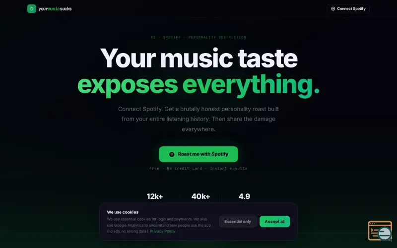 Screenshot of Your Music Sucks