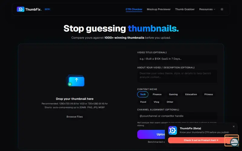 Screenshot of ThumbFix (Beta)
