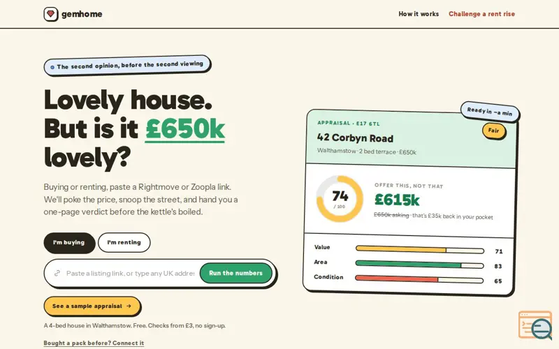 Screenshot of gemhome