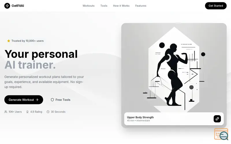 Screenshot of GetFitAI