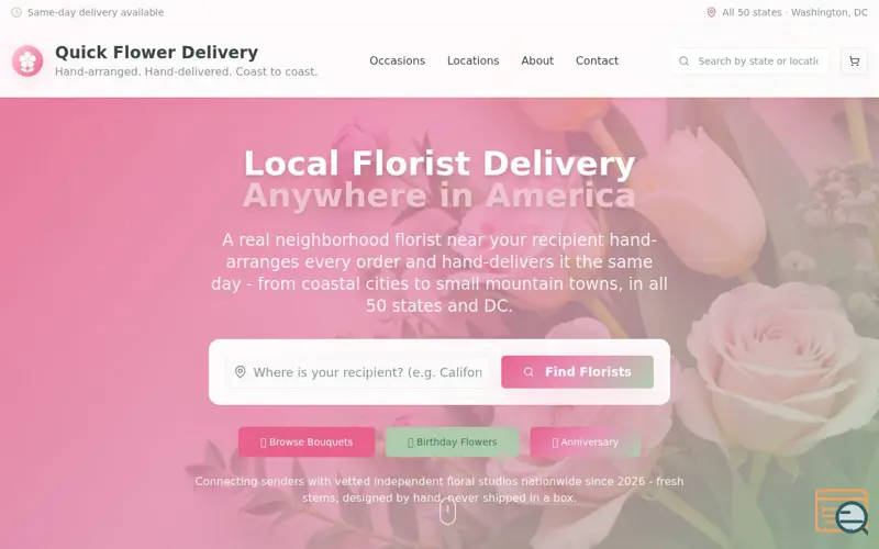 Screenshot of Quick Flower Delivery