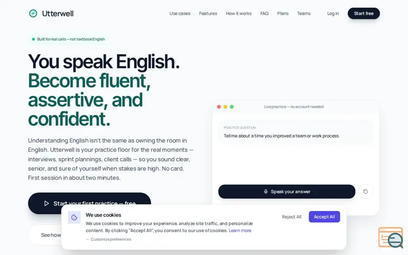 Screenshot of Utterwell