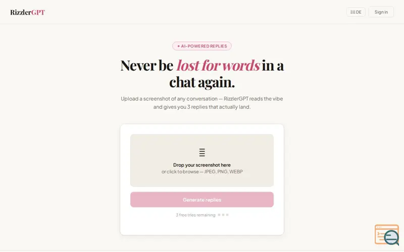 Screenshot of RizzlerGPT