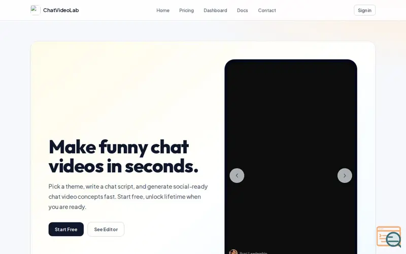 Screenshot of ChatVideoLab