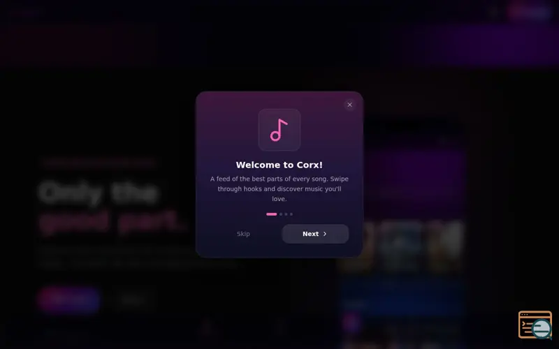 Screenshot of Corx