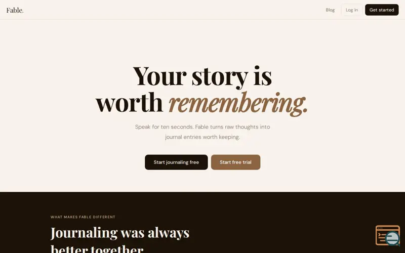 Screenshot of Fablejournal