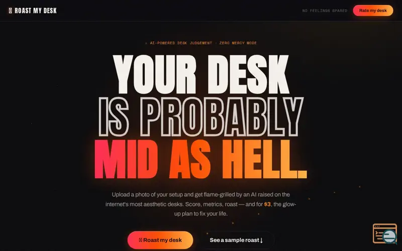 Screenshot of Roast My Desk