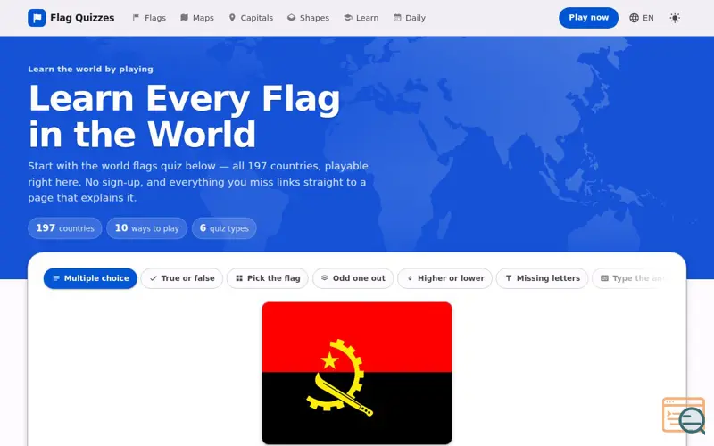 Screenshot of Learn Flags Quiz