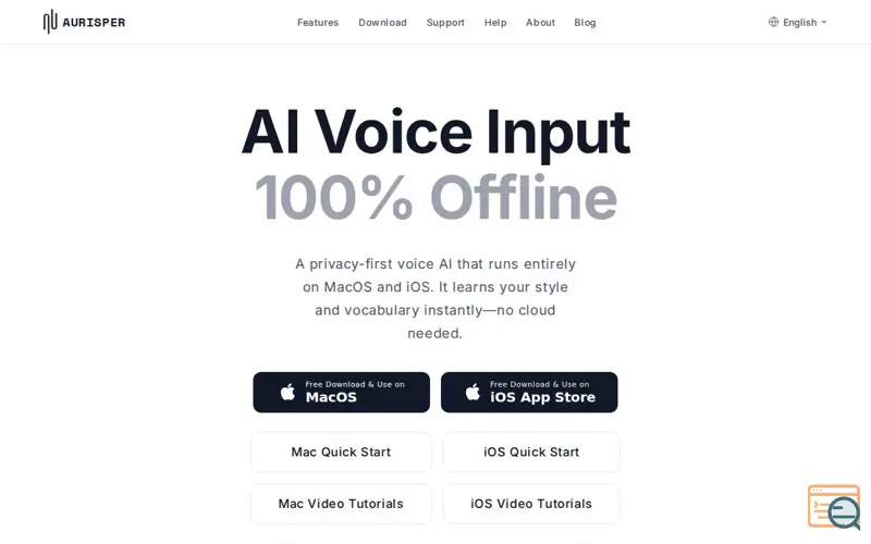 Screenshot of Aurisper Offline AI Voice Input