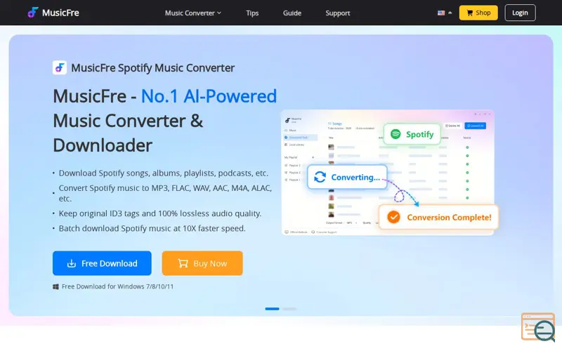 Screenshot of MusicFre