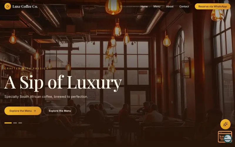 Screenshot of Luxe Coffee Co. — A Sip of Luxury