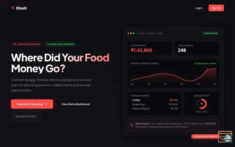 Screenshot of Bite AI