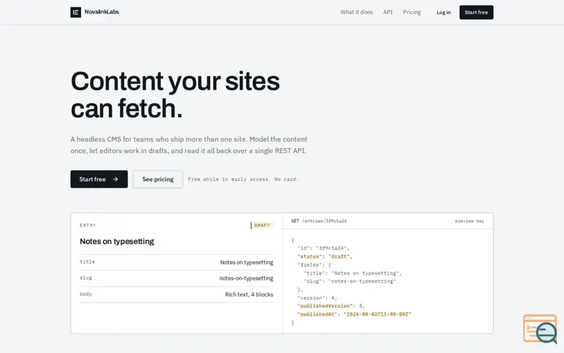 Screenshot of NovalinkLabs CMS