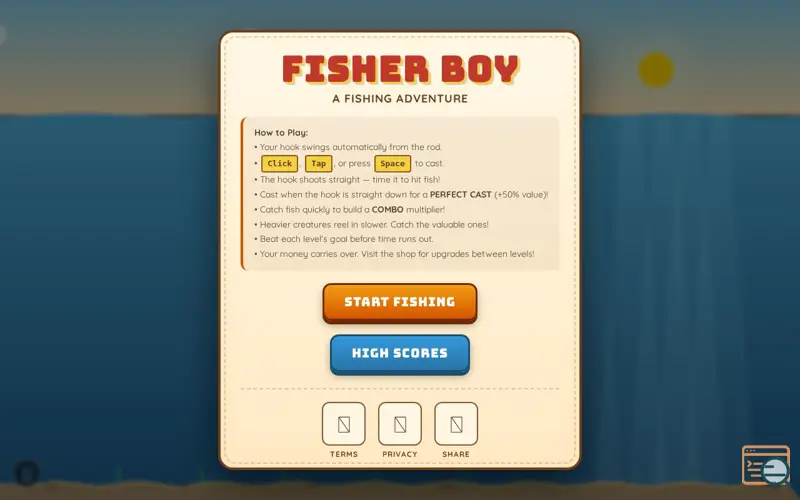 Screenshot of Fisher Boy, a launch using HostGnome DNS