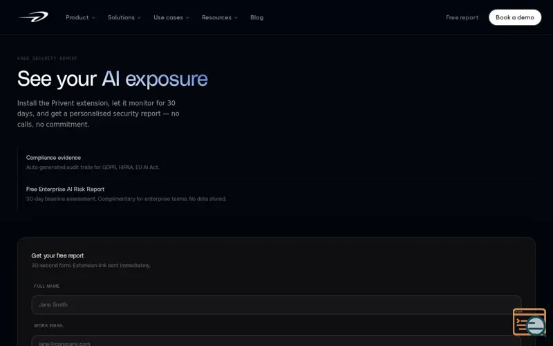 Screenshot of Privent