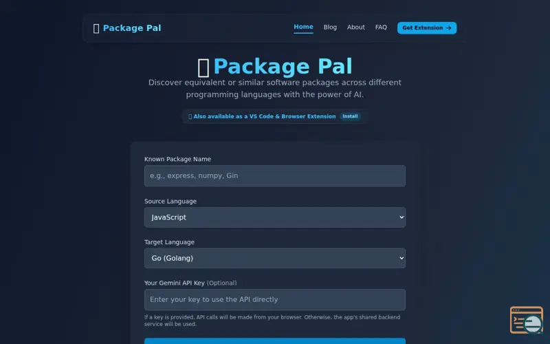 Screenshot of Package Pal for VS Code, a launch using Sell With Boost